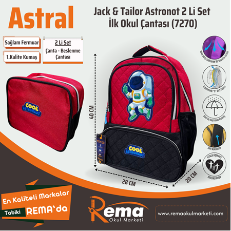 Jack & Tailor Astronot 2'li İlk Okul Çantası